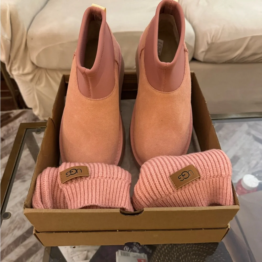 UGG Classic Mini Dipper Legwarmer Boot Pink Dawn women size 9 style 1178990-PDW - Picture 4 of 8